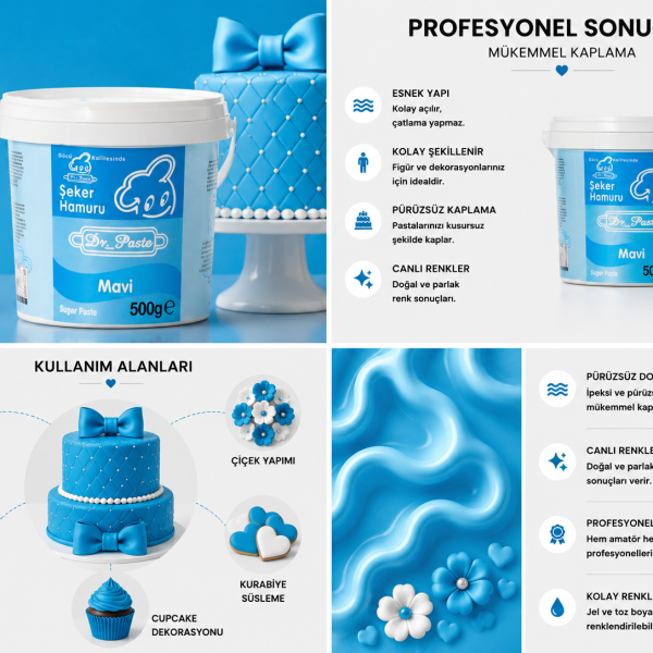 Alternative view of DR-Paste Şeker Hamuru Mavi 500 GR