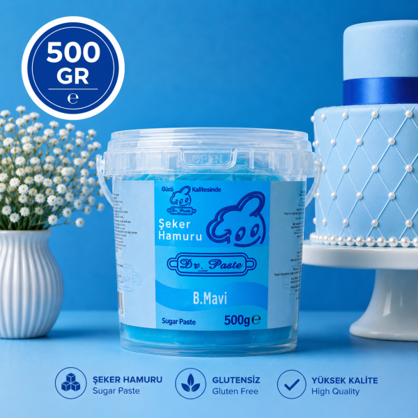 Dr-Paste Şeker Hamuru Bebek Mavisi 500 GR